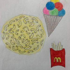Mac´n´Cheese, french fries and Ice cream
