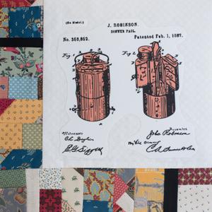 A drawing of a dinner pail and its parts.